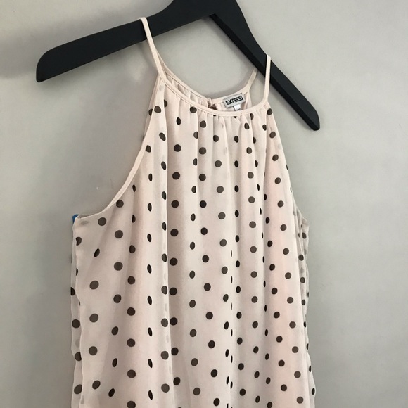 Express | Blush Polka Dot Halter Blouse | Sm - Picture 4 of 7